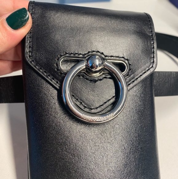 Rebecca Minkoff Black Leather belt bag with silver hardware - Picture 3 of 5